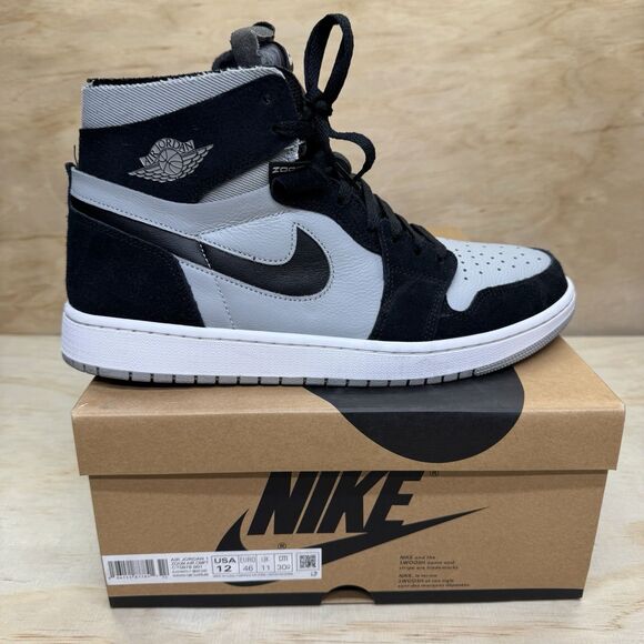 USED sz 12 Air Jordan 1 Zoom CMFT Black Light Smoke Grey Mens CT0978-001 main image 4
